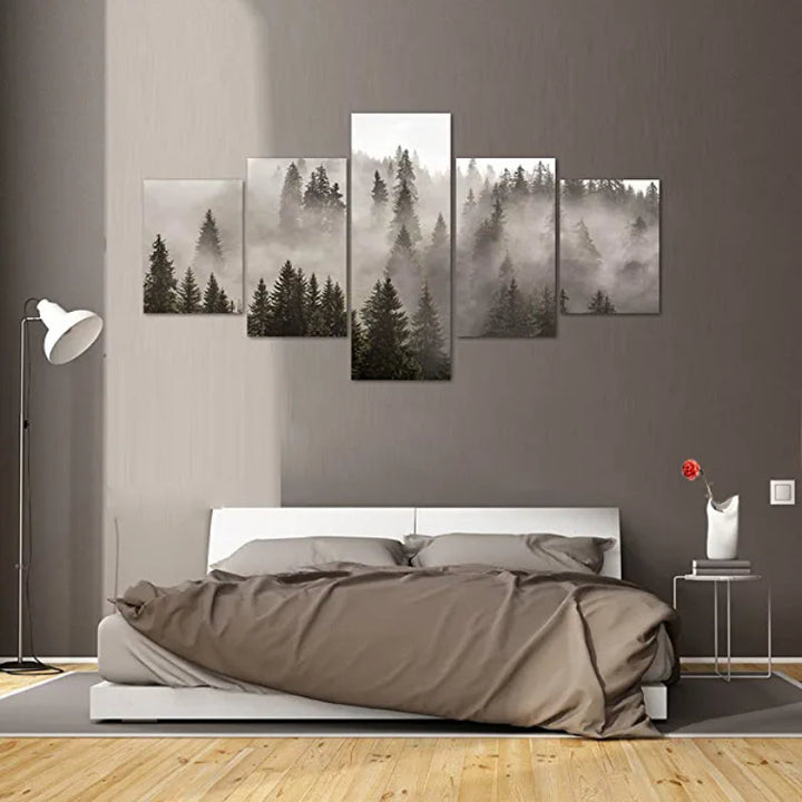 5 Stücke Waldlandschaft Kunstwerk Leinwand Gemälde