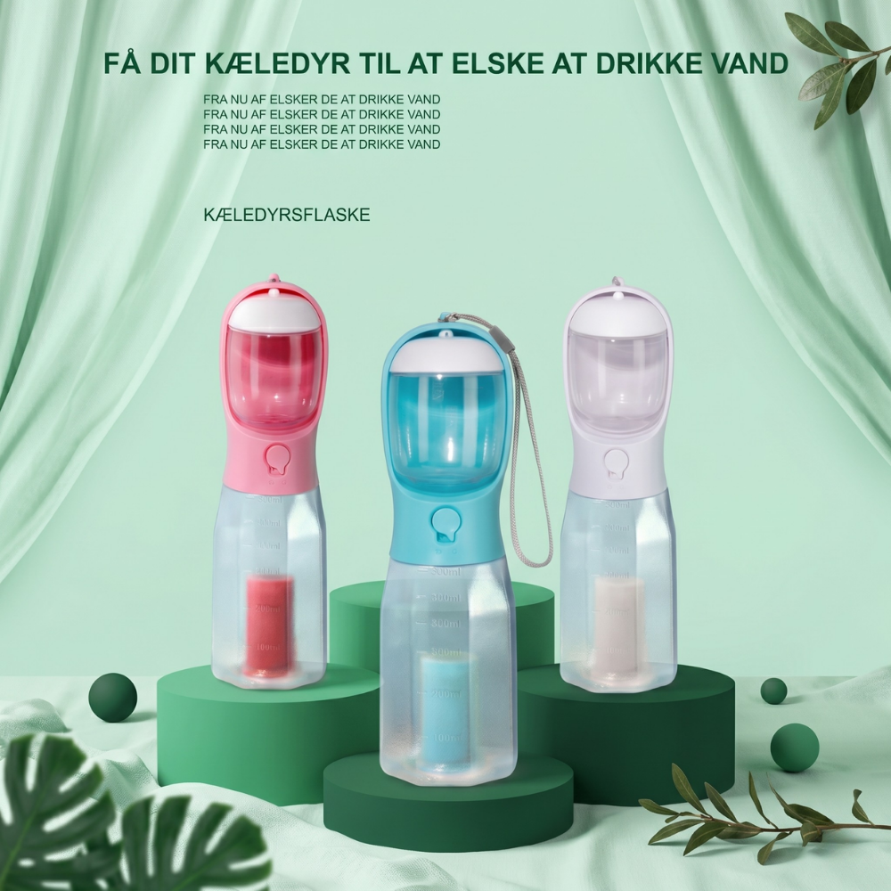 TrailBuddy™ – 3-in-1 Hunde-Trinkflasche mit Futterbox | Karnz