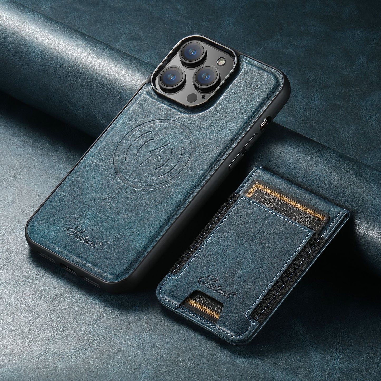 Lederhandyhülle mit Kartenhalter und MagSafe-Kompatibilität