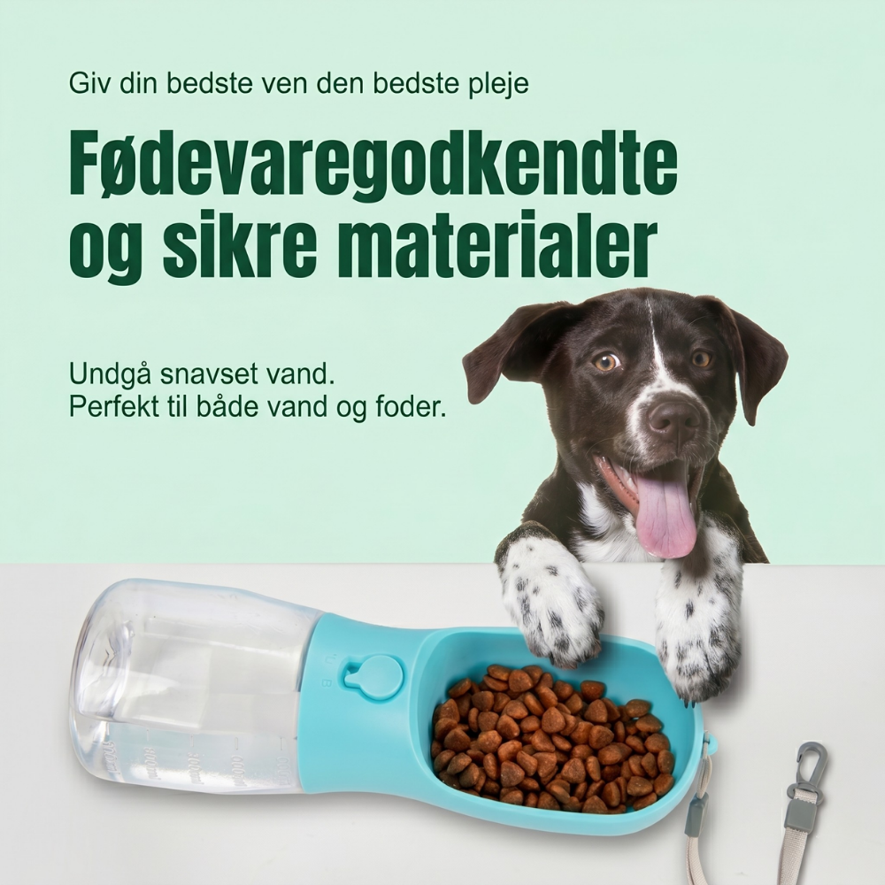TrailBuddy™ – 3-in-1 Hunde-Trinkflasche mit Futterbox | Karnz