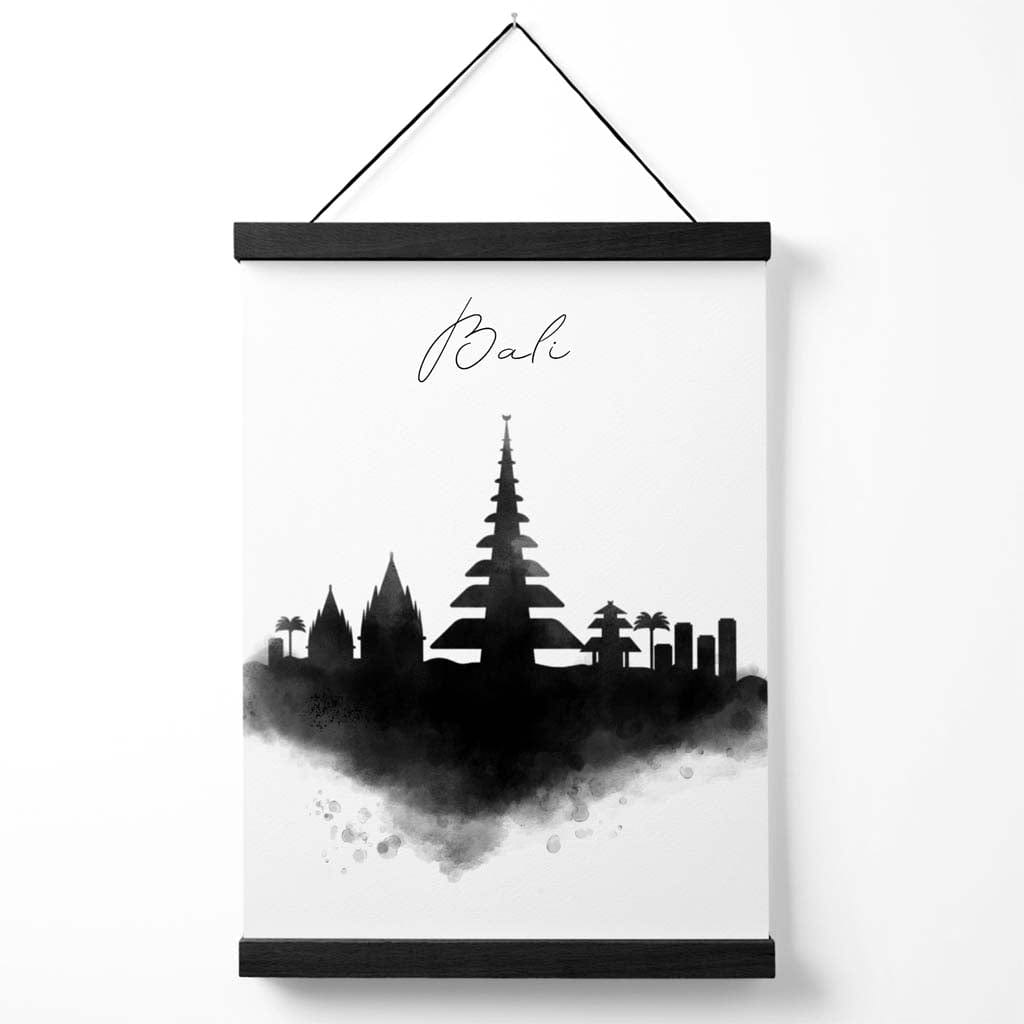 Bali-Aquarell-Skyline-Stadtposter mit Aufhänger