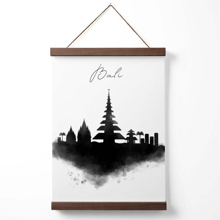 Bali-Aquarell-Skyline-Stadtposter mit Aufhänger