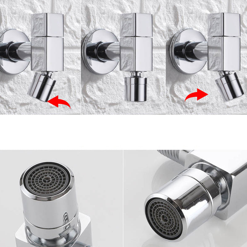 Zeitgenössischer Wandmontierter Badezimmer Wasserhahn Knopfgriff Massivmessing Runder Wasserhahn