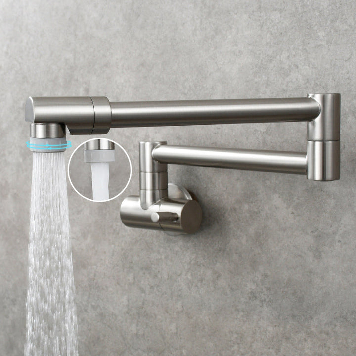 Moderner Zieh-Auslauf-Wasserhahn Einhebel Wandmontierter Topf-Füller Niedriger Profil 1-Loch Füller