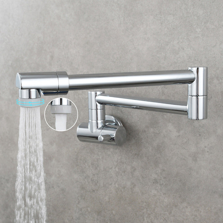 Moderner Zieh-Auslauf-Wasserhahn Einhebel Wandmontierter Topf-Füller Niedriger Profil 1-Loch Füller