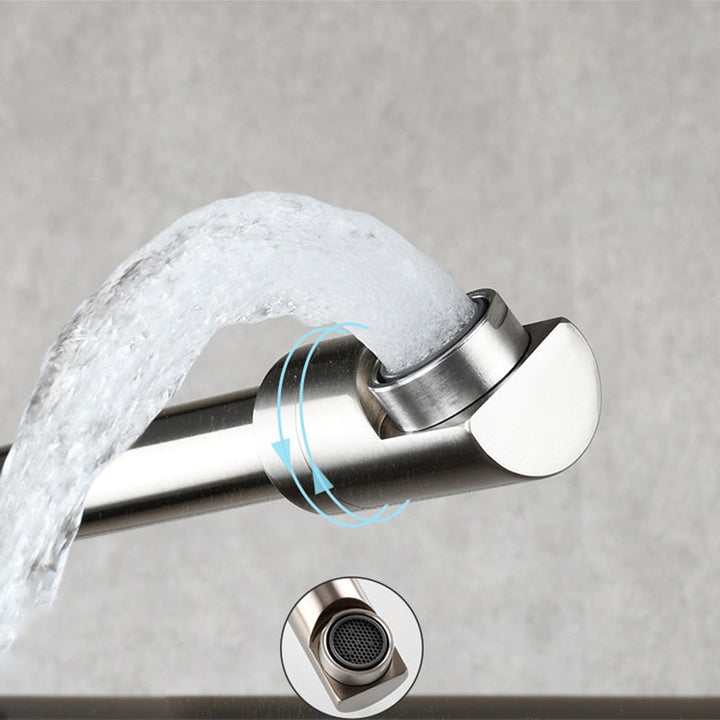 Moderner Zieh-Auslauf-Wasserhahn Einhebel Wandmontierter Topf-Füller Niedriger Profil 1-Loch Füller