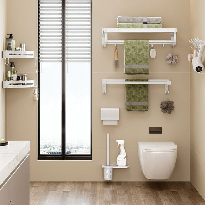 Modernes Badezimmerzubehör Set Handtuchstange Weiß Badregal Badezimmerzubehör Set