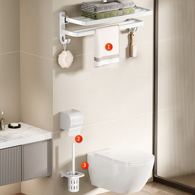Modernes Badezimmerzubehör Set Handtuchstange Weiß Badregal Badezimmerzubehör Set