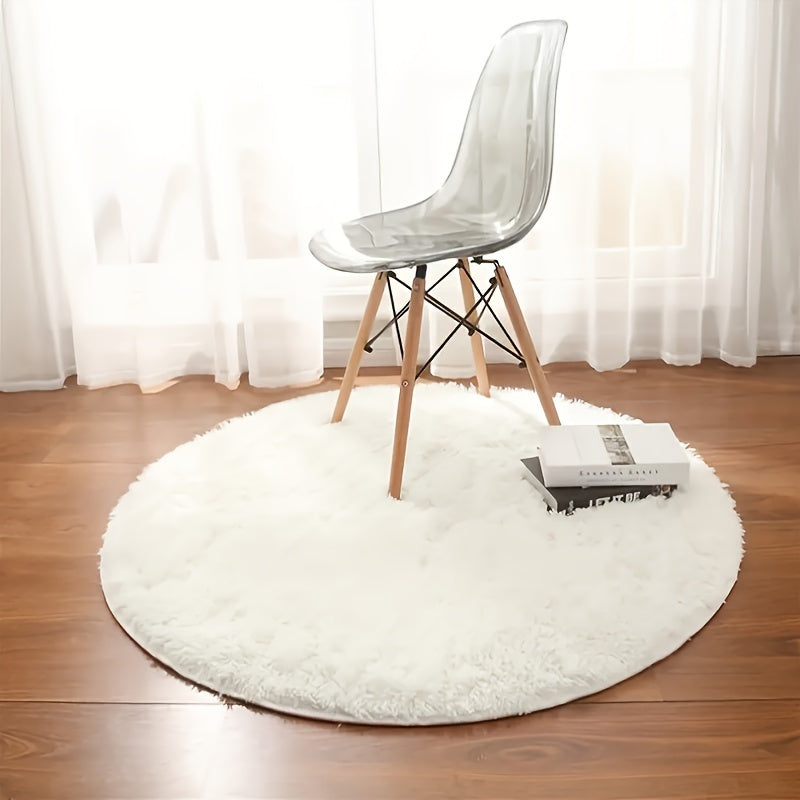 Gemütlicher runder Plüsch-Teppich – Ultraweicher Teppich für Wohnzimmer & Schlafzimmer | Karnz