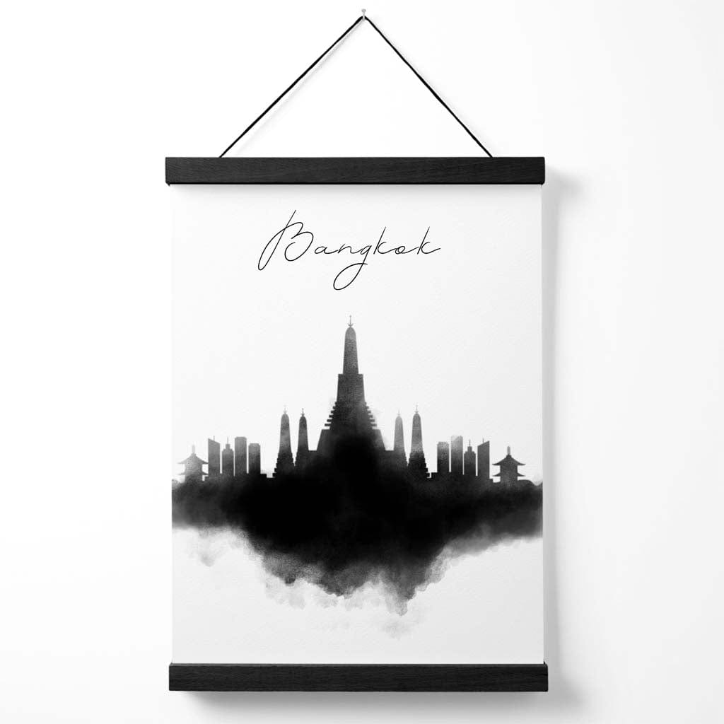 Bangkok-Aquarell-Skyline-Stadtposter mit Aufhänger
