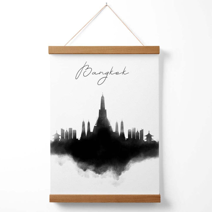 Bangkok-Aquarell-Skyline-Stadtposter mit Aufhänger