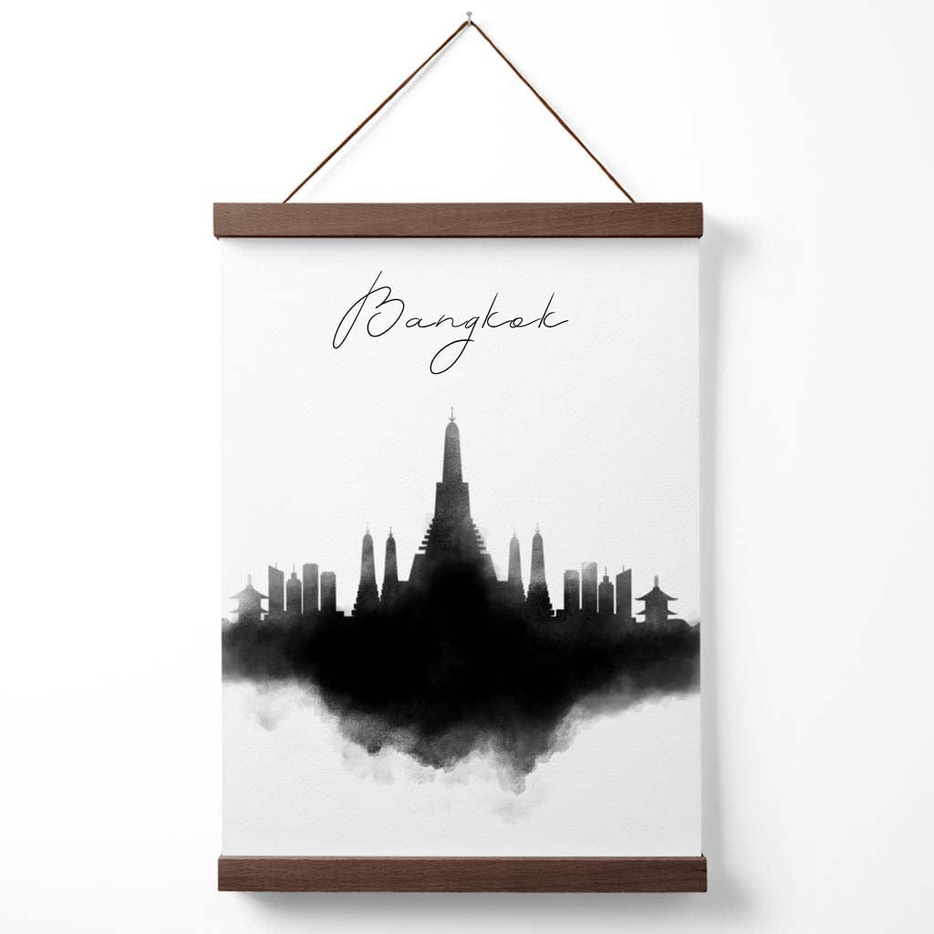 Bangkok-Aquarell-Skyline-Stadtposter mit Aufhänger