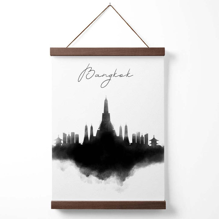 Bangkok-Aquarell-Skyline-Stadtposter mit Aufhänger