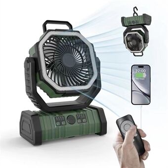 PowerBreeze Campingventilator mit LED & Powerbank – 20000mAh, drehbar & wiederaufladbar | Karnz