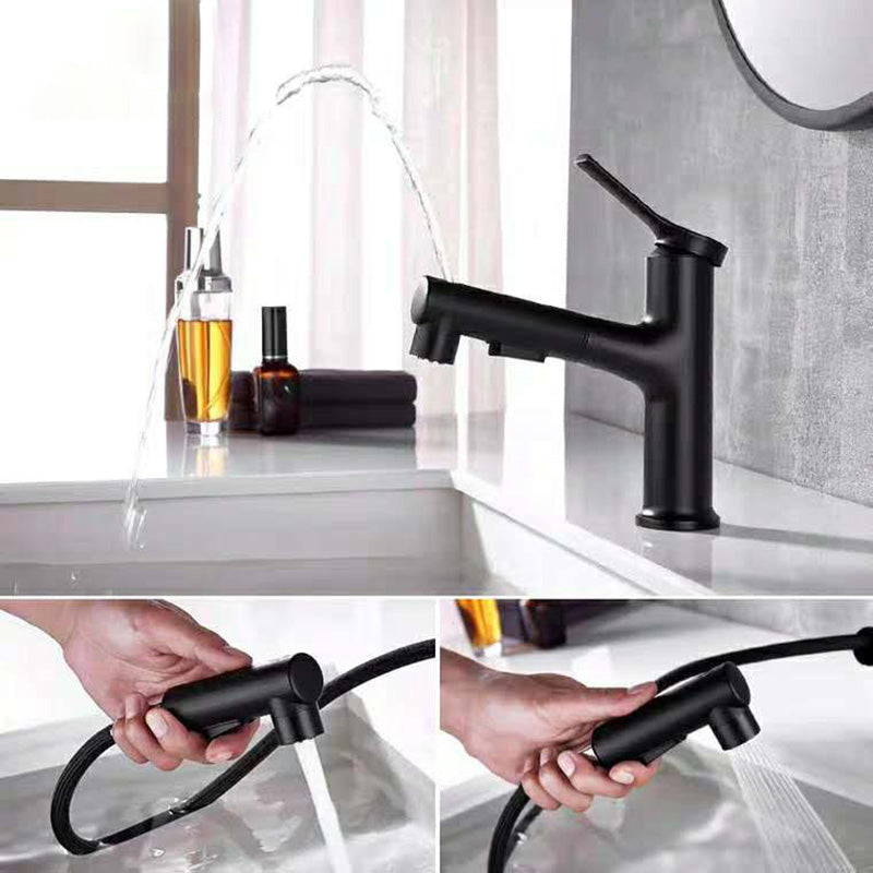 Zeitgenössischer Waschbecken Wasserhahn Plian Niedriger Bogen Drei-Loch Badewasserhahn