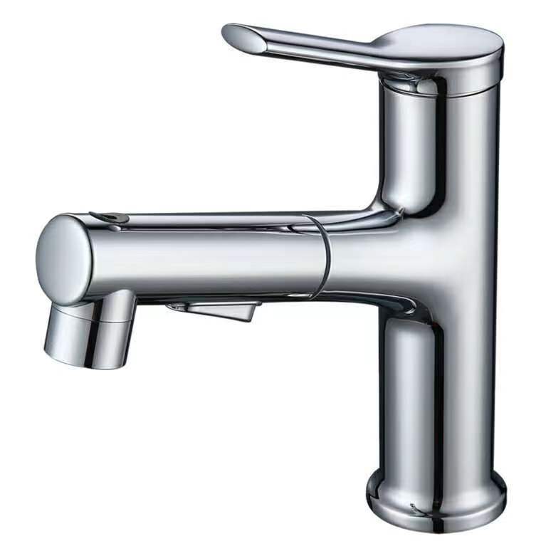 Zeitgenössischer Waschbecken Wasserhahn Plian Niedriger Bogen Drei-Loch Badewasserhahn