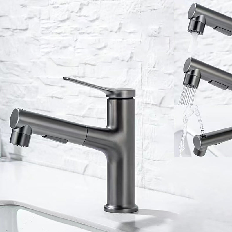 Zeitgenössischer Waschbecken Wasserhahn Plian Niedriger Bogen Drei-Loch Badewasserhahn