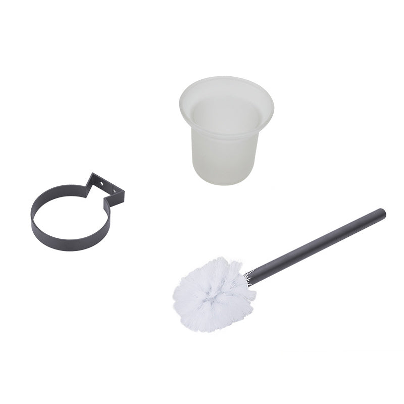 Modernes Badezimmerzubehörset Matt Schwarz/Grau Badezimmerregal/Handtuchhalter & Papierhalter