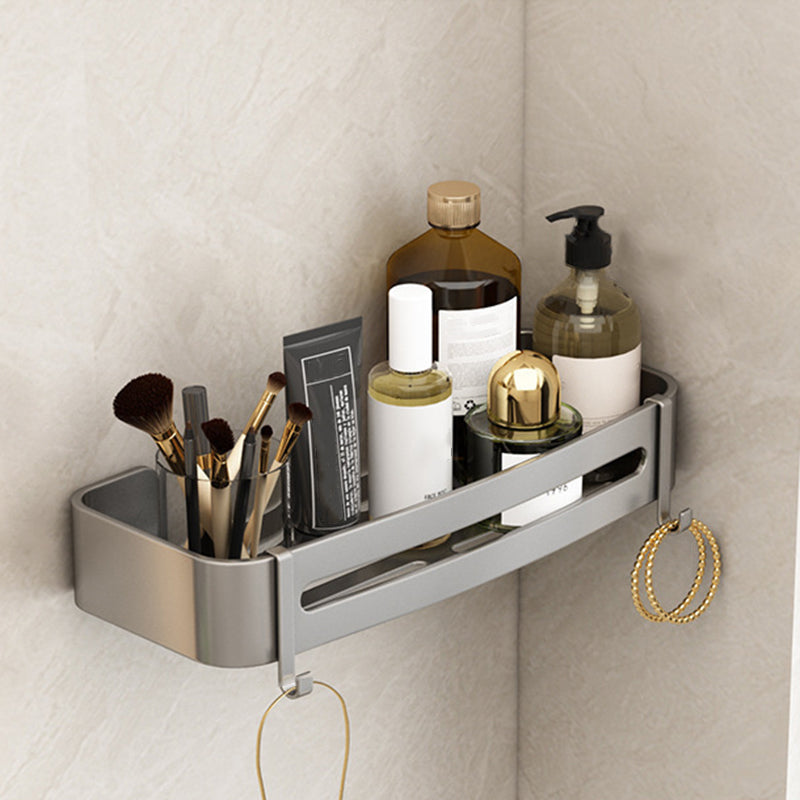 Zeitgenössisches Aluminium Badezimmer Zubehör Set Graue Badablage