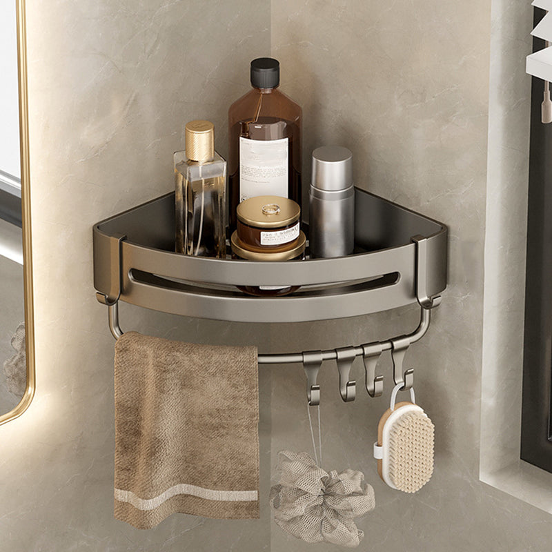 Zeitgenössisches Aluminium Badezimmer Zubehör Set Graue Badablage