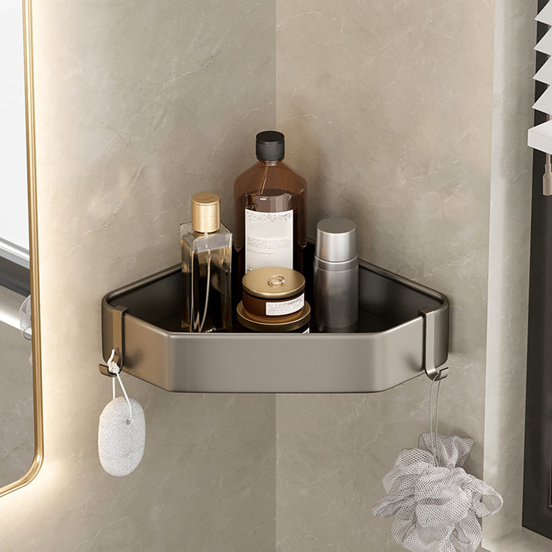 Zeitgenössisches Aluminium Badezimmer Zubehör Set Graue Badablage