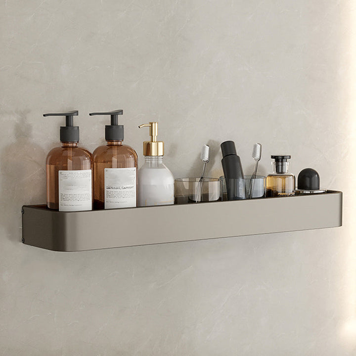 Zeitgenössisches Aluminium Badezimmer Zubehör Set Graue Badablage