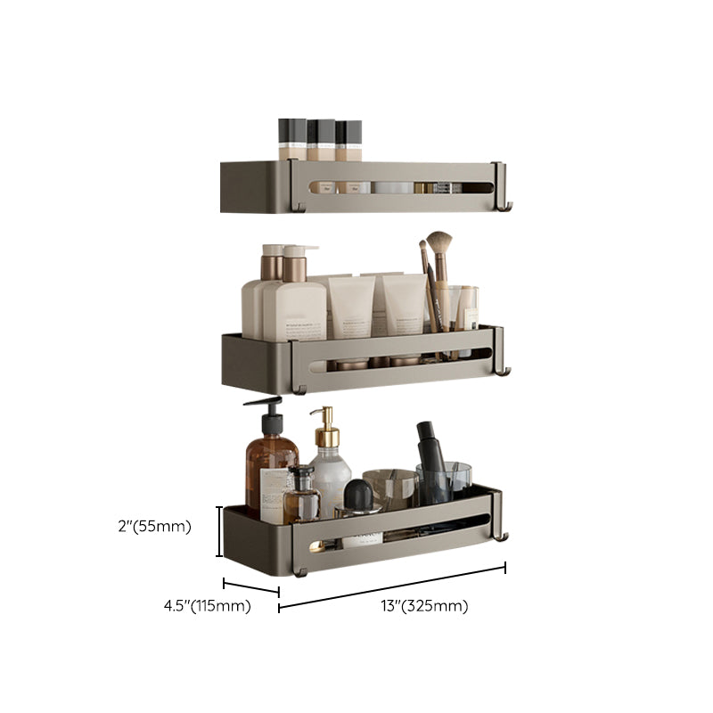 Zeitgenössisches Aluminium Badezimmer Zubehör Set Graue Badablage
