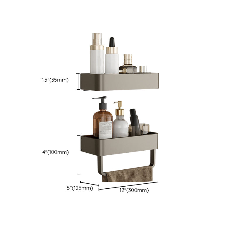 Zeitgenössisches Aluminium Badezimmer Zubehör Set Graue Badablage