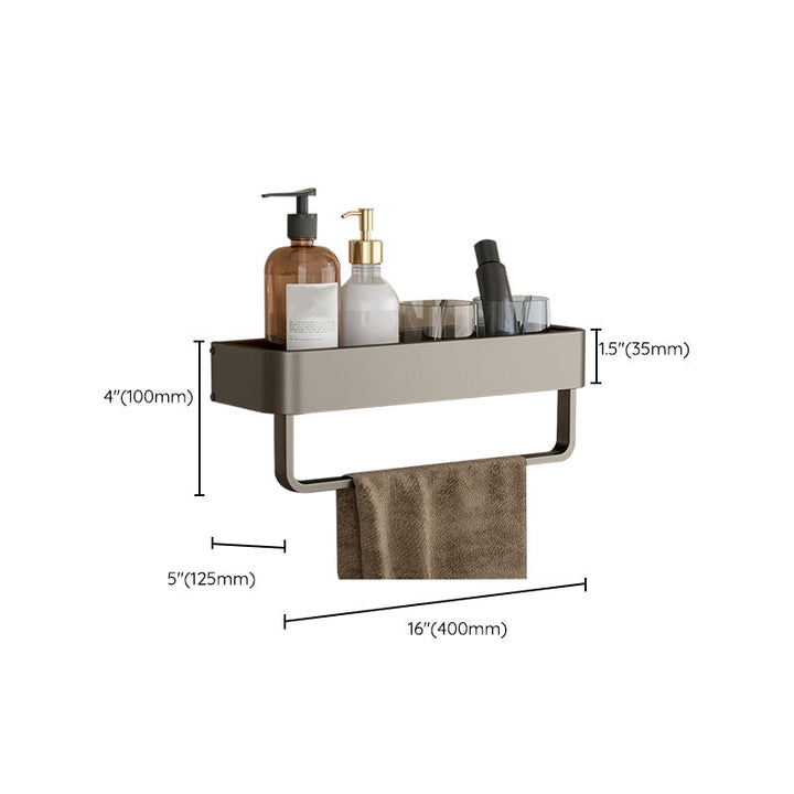 Zeitgenössisches Aluminium Badezimmer Zubehör Set Graue Badablage