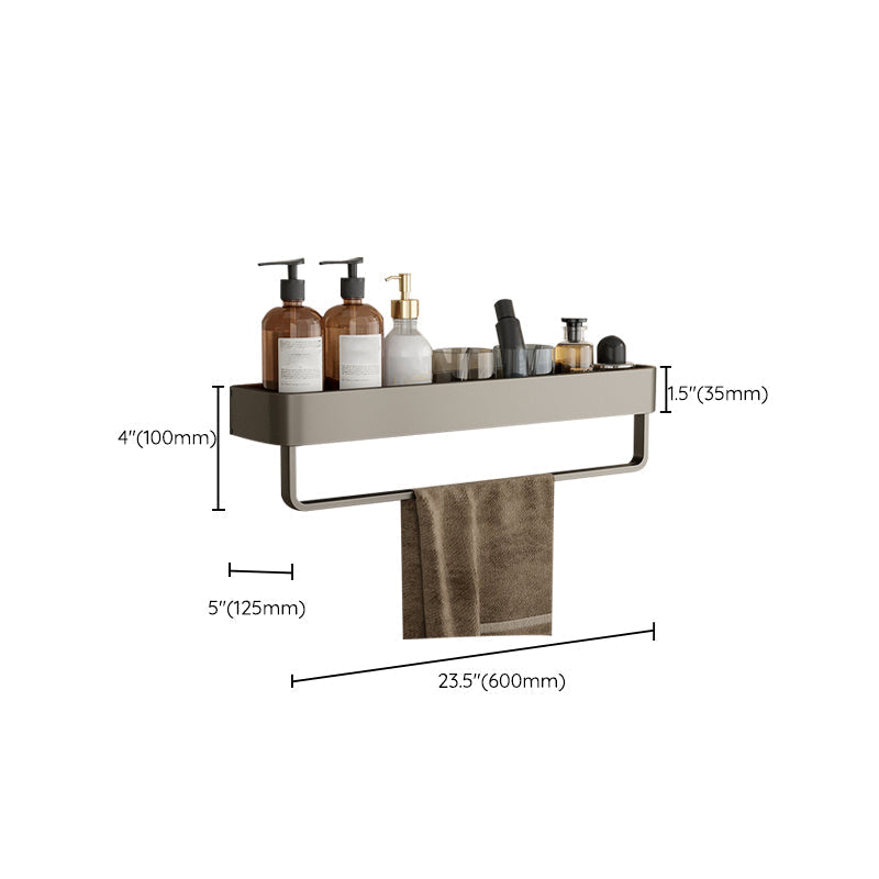 Zeitgenössisches Aluminium Badezimmer Zubehör Set Graue Badablage