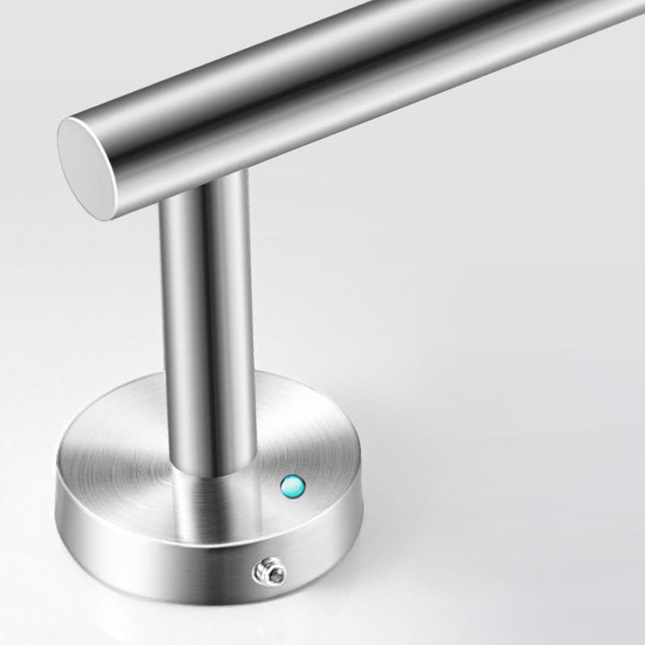 Modernes Badzubehör Set aus gebürstetem Edelstahl verchromt Handtuchstange/Ring & Bademantelhaken