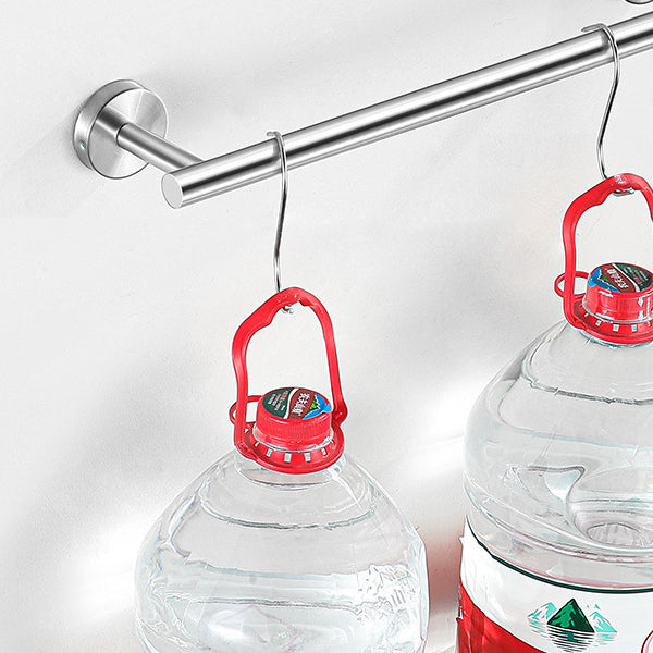 Modernes Badzubehör Set aus gebürstetem Edelstahl verchromt Handtuchstange/Ring & Bademantelhaken