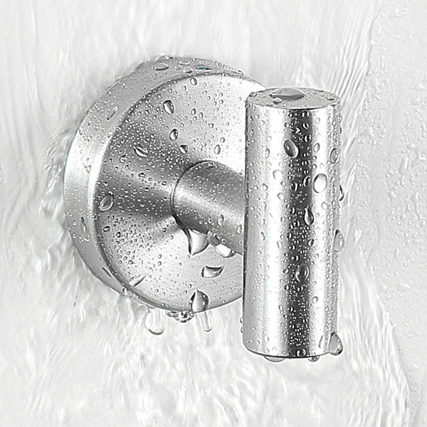 Modernes Badzubehör Set aus gebürstetem Edelstahl verchromt Handtuchstange/Ring & Bademantelhaken