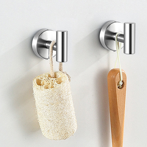 Modernes Badzubehör Set aus gebürstetem Edelstahl verchromt Handtuchstange/Ring & Bademantelhaken