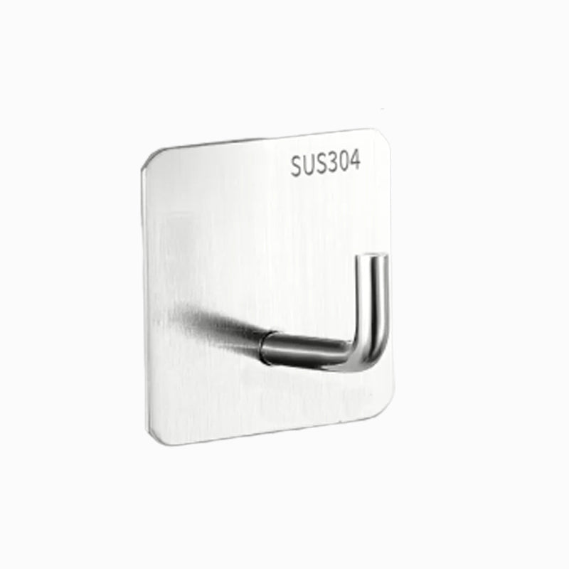 Modernes Badzubehör Set aus gebürstetem Edelstahl verchromt Handtuchstange/Ring & Bademantelhaken