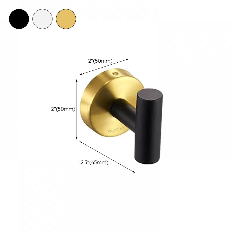 Modernes Badzubehör Set aus gebürstetem Edelstahl verchromt Handtuchstange/Ring & Bademantelhaken