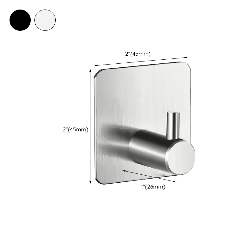 Modernes Badzubehör Set aus gebürstetem Edelstahl verchromt Handtuchstange/Ring & Bademantelhaken
