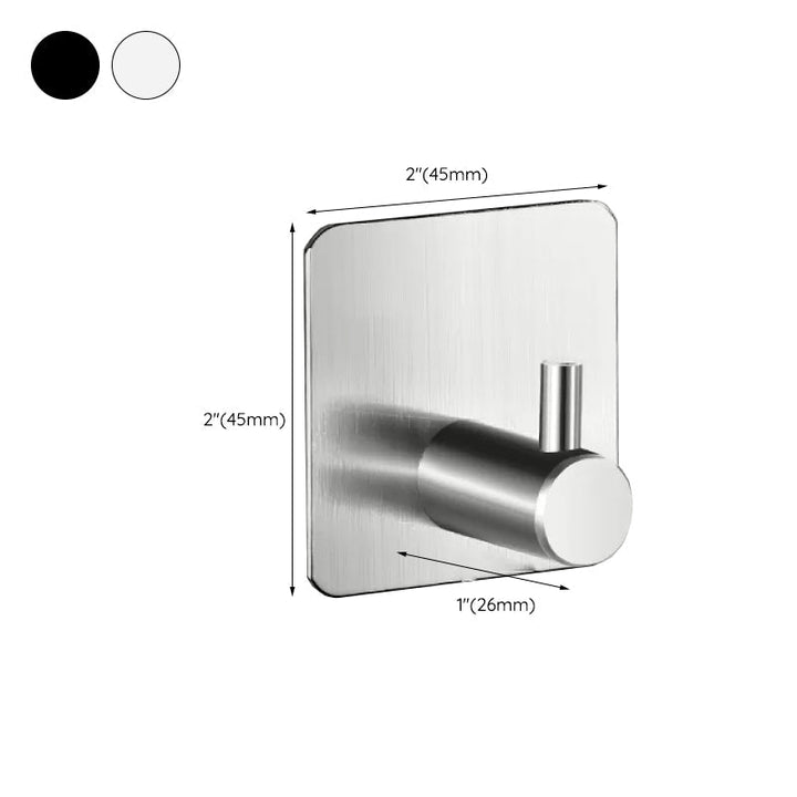 Modernes Badzubehör Set aus gebürstetem Edelstahl verchromt Handtuchstange/Ring & Bademantelhaken
