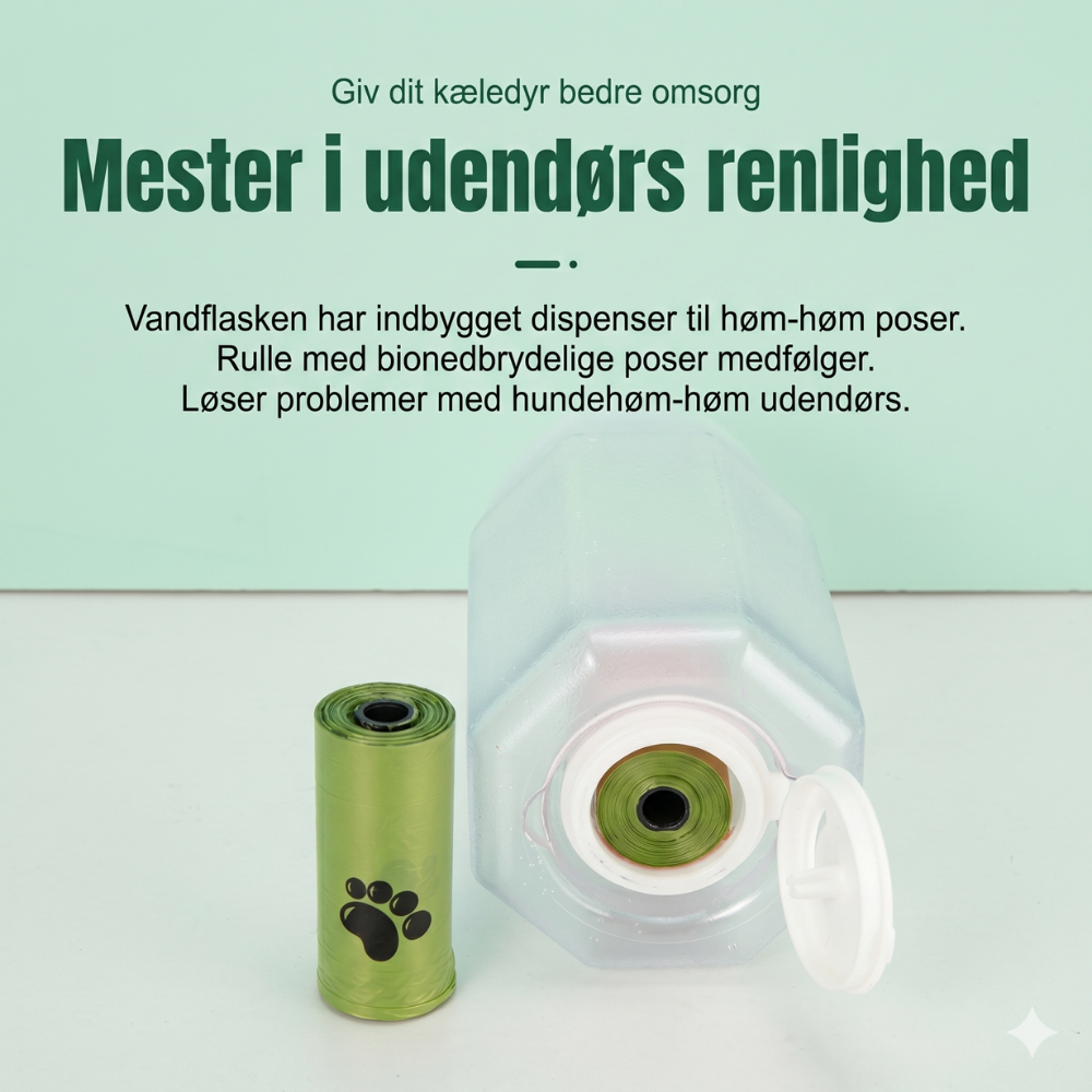 TrailBuddy™ – 3-in-1 Hunde-Trinkflasche mit Futterbox | Karnz