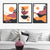 Boho-Stil, leuchtendes Pink-Orange, 3er-Set Kunstdrucke