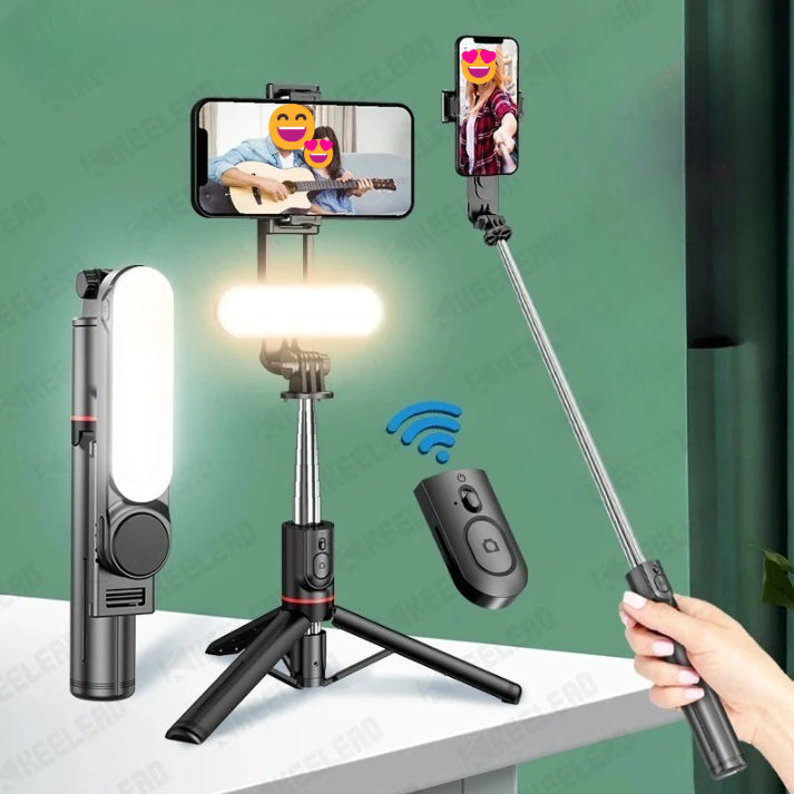 Ultra faltbar Eingebautes Beleuchtungs Selfie-Stick Stativ | Karnz