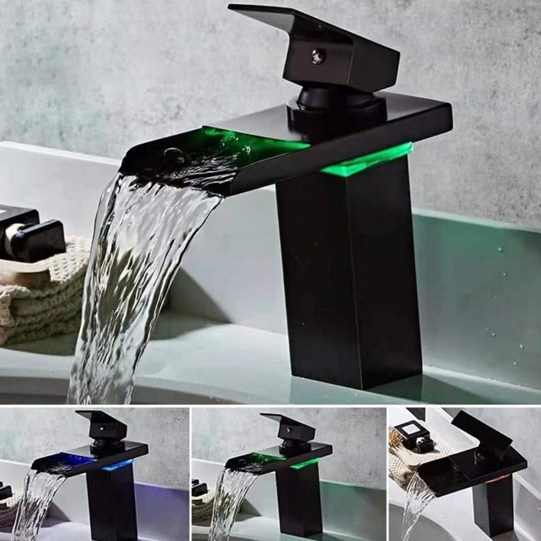 Einhand-Waschtischarmatur 1-Loch Weit Verwendete Badezimmer-Waschtischarmatur mit LED-Beleuchtung