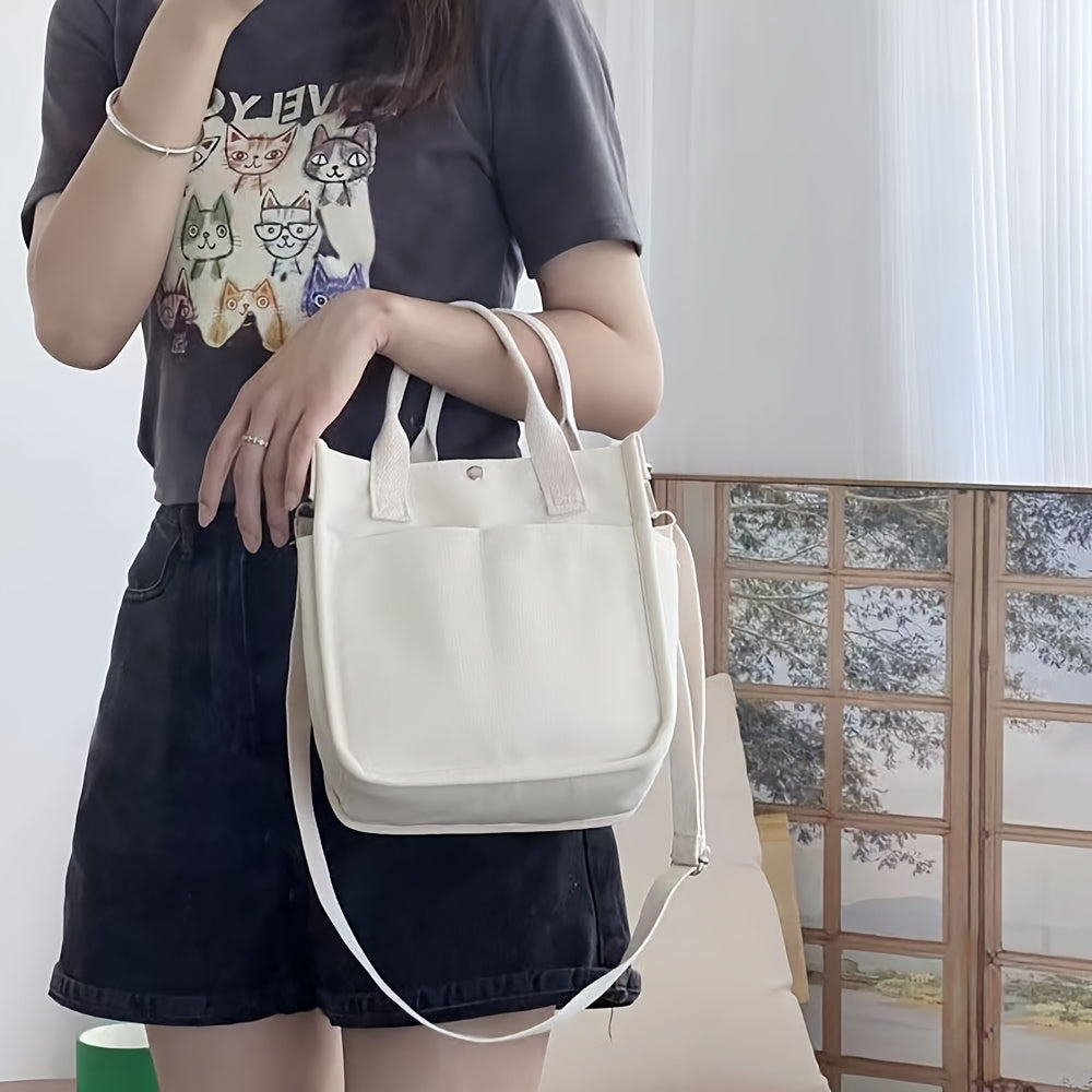 UrbanEase Canvas Slingbag – Weiße Schultertasche mit Magnetic Closure und verstellbarem Riemen | Karnz