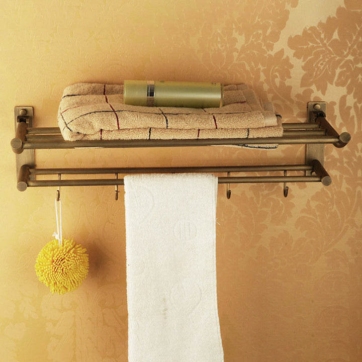 Gebrauchte Messing traditionelle Badezimmer Set mit Badregal/Papierhalter & Handtuchstange