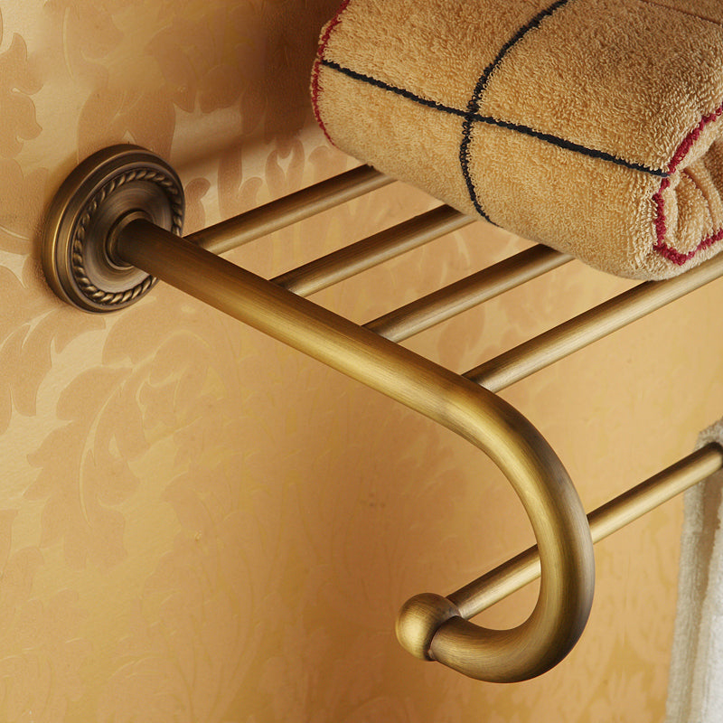 Gebrauchte Messing traditionelle Badezimmer Set mit Badregal/Papierhalter & Handtuchstange