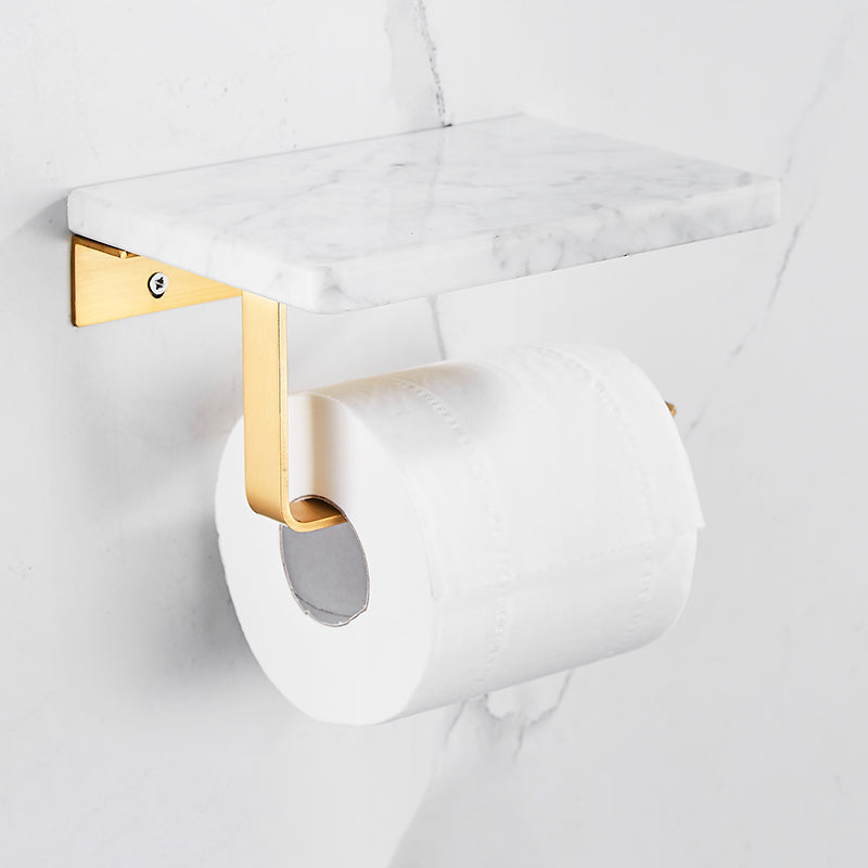 Gebürstetes Messing Badezimmer Zubehör Set Metall & Marmor Badezimmer Hardware Set mit Badewannenregal
