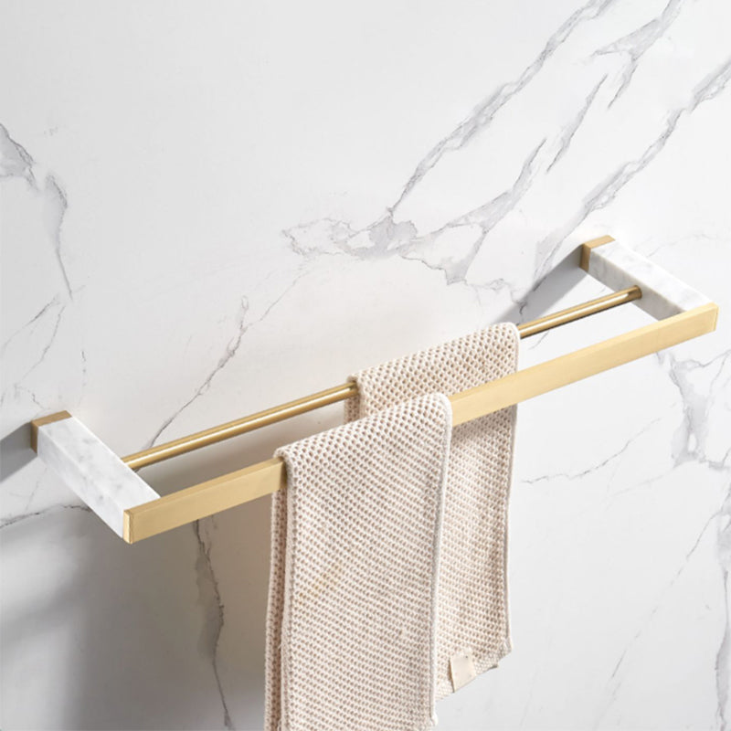 Gebürstetes Messing Badezimmer Zubehör Set Metall & Marmor Badezimmer Hardware Set mit Badewannenregal