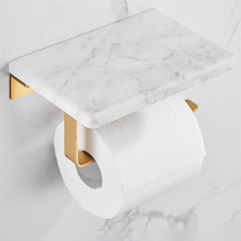 Gebürstetes Messing Badezimmer Zubehör Set Metall & Marmor Badezimmer Hardware Set mit Badewannenregal