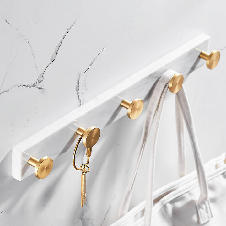 Gebürstetes Messing Badezimmer Zubehör Set Metall & Marmor Badezimmer Hardware Set mit Badewannenregal