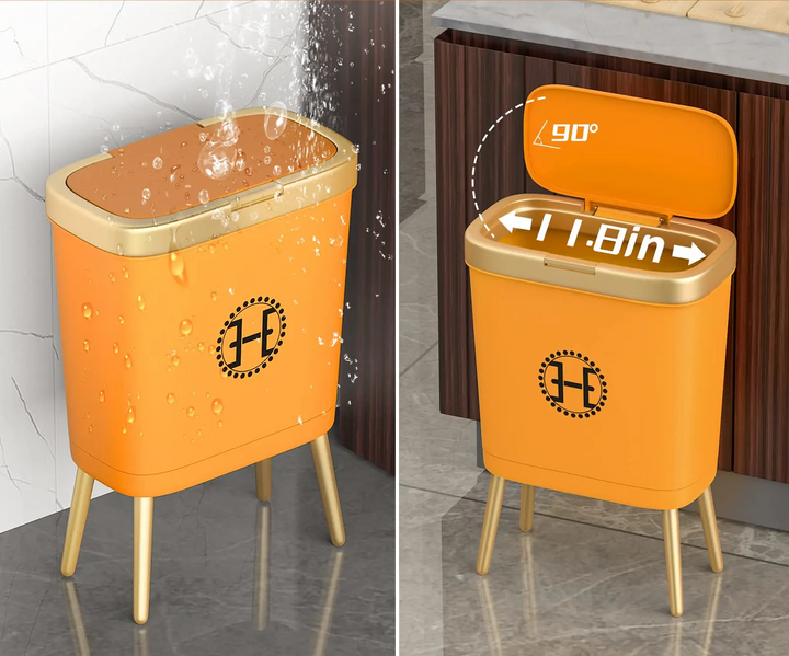 GoldenSlim Moderner Mülleimer mit Deckel Karnz